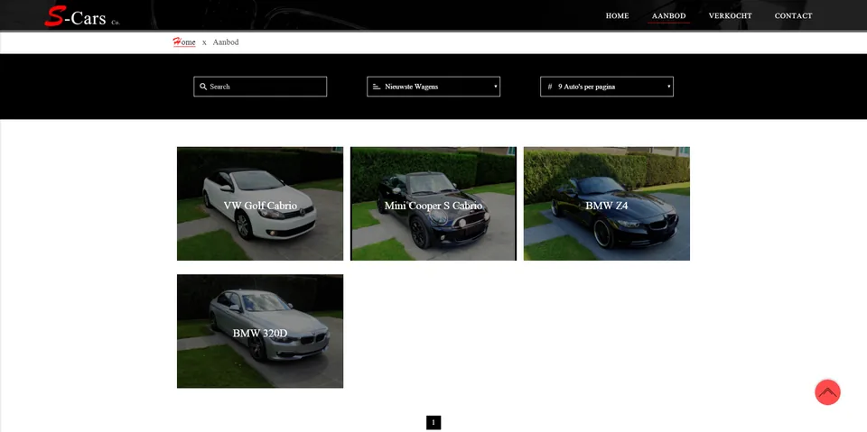 Screenshot van het project S-Cars Co
