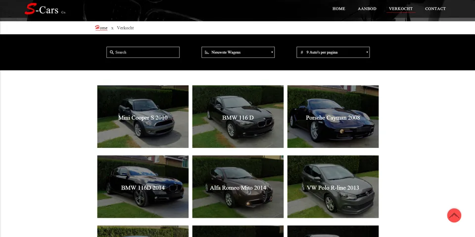 Screenshot van het project S-Cars Co