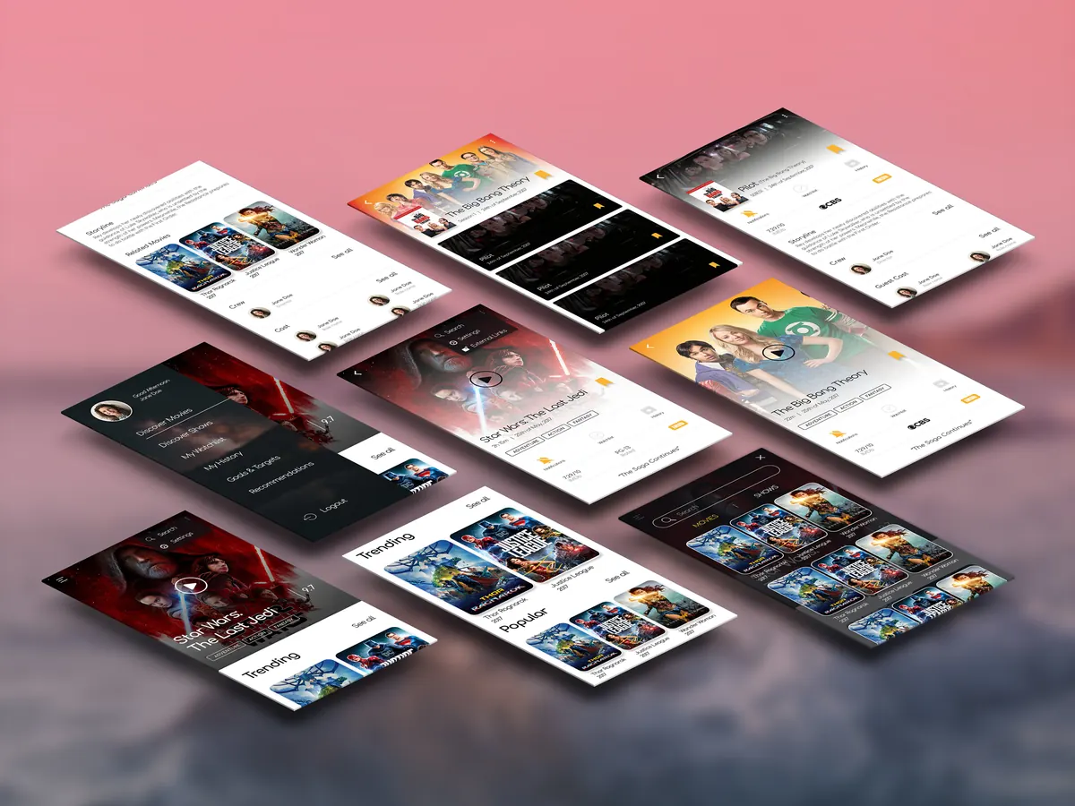 Schermen van de Planet MT app